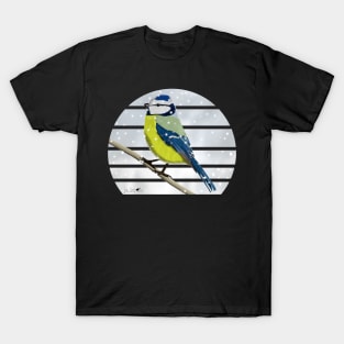 Blue Tit Winter Snow Bird Watching Birding Ornithologist Gift T-Shirt